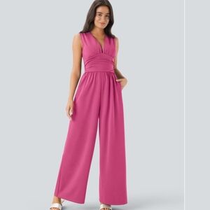 Elegant Pink Sleeveless Jumpsuit